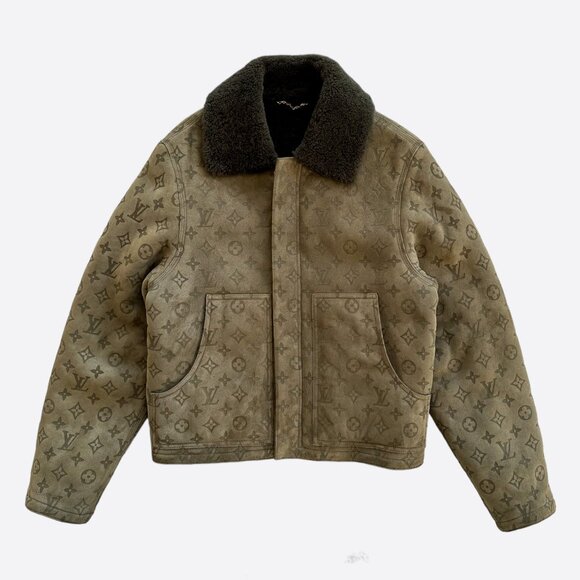 Louis Vuitton Olive Monogram Shearling Jacket - Picture 1 of 8